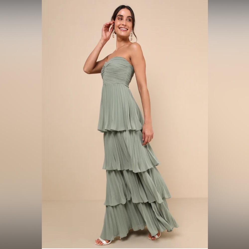 Lulus Strapless Green Dress